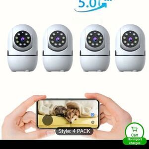 New in box 4pcs Wireless Security Camera Indoor355° Pan & Tilt, Night Vision